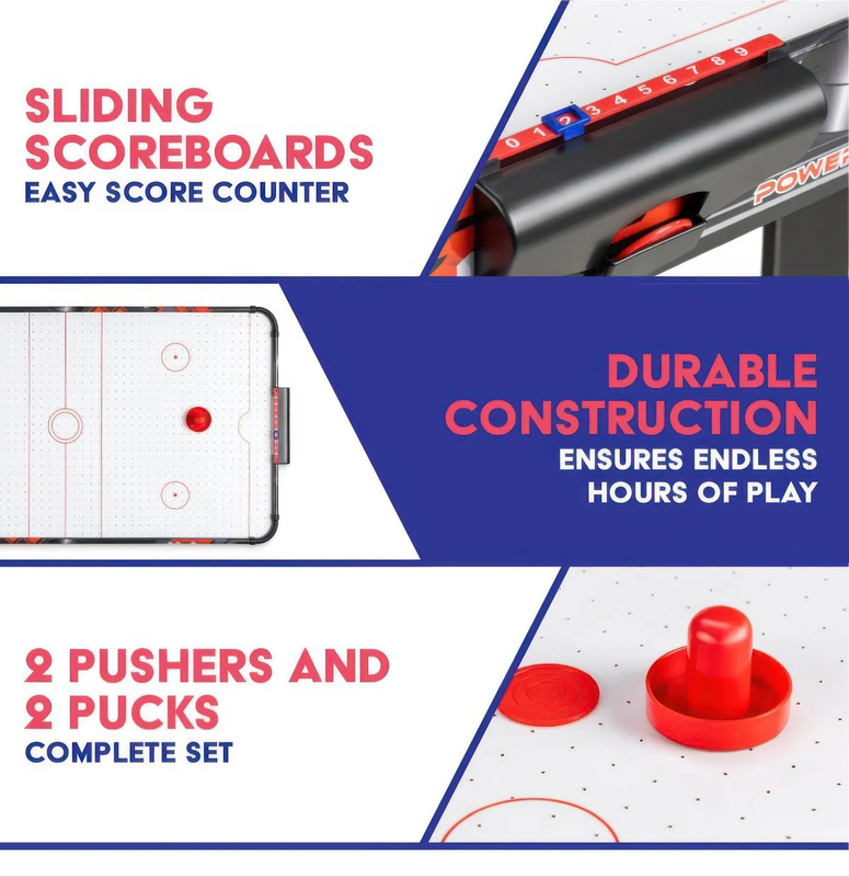 Powerplay 3ft stand up Air hockey table game, , medium-null