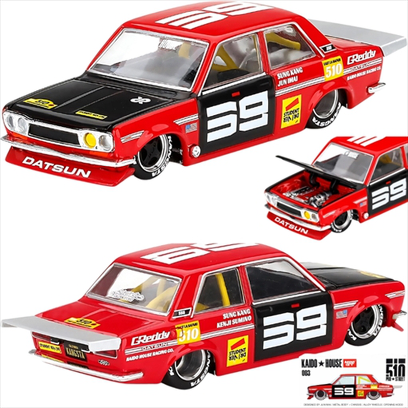Mini gt 1/64 kaido house datsun 510 pro street sk510, red/black, , medium-null