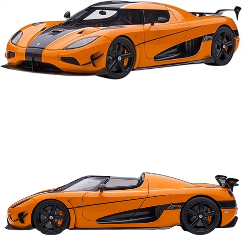 Autoart koenigsegg agera rs 1/18 ,cone orange/carbon with black accents, , medium-null