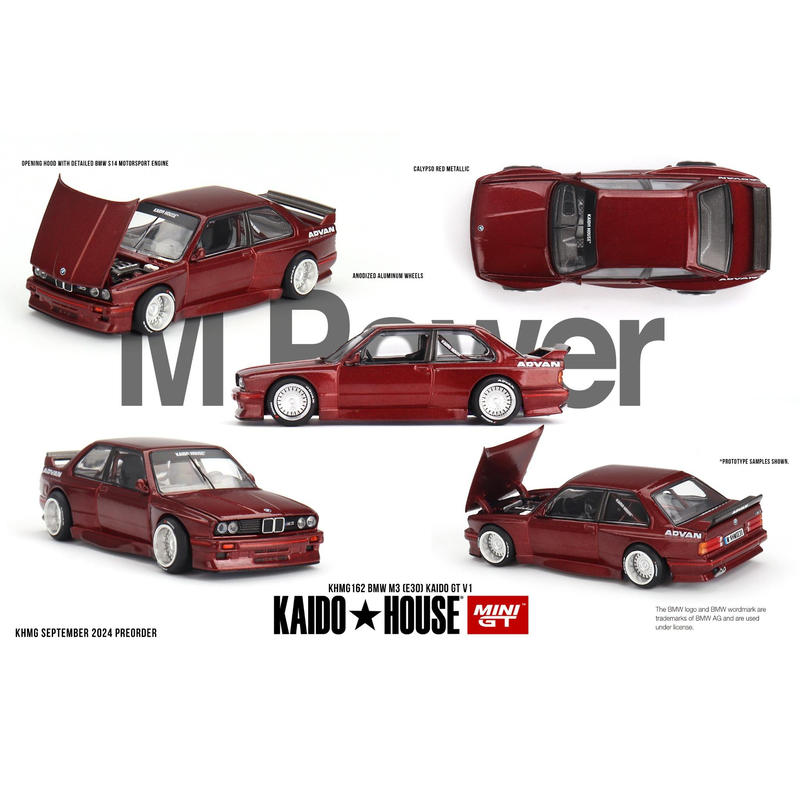 Kaido minigt 1:64 bmw m3 (e30) kaido works gt v1 1989 red – #162 khmg162, , medium-null