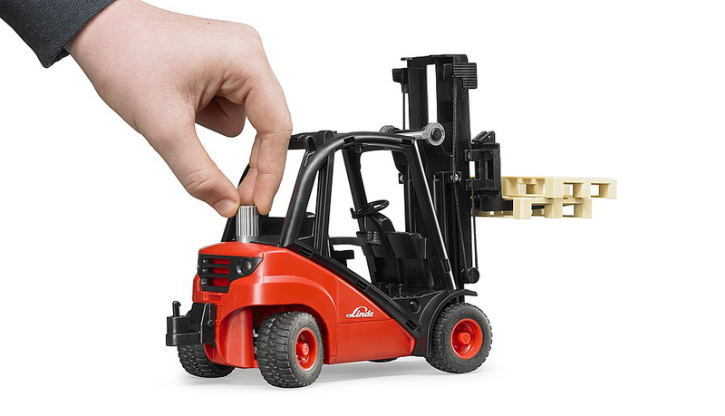 Bruder 02511  linde fork lift h30d with 2 pallets 3y+, , medium-null