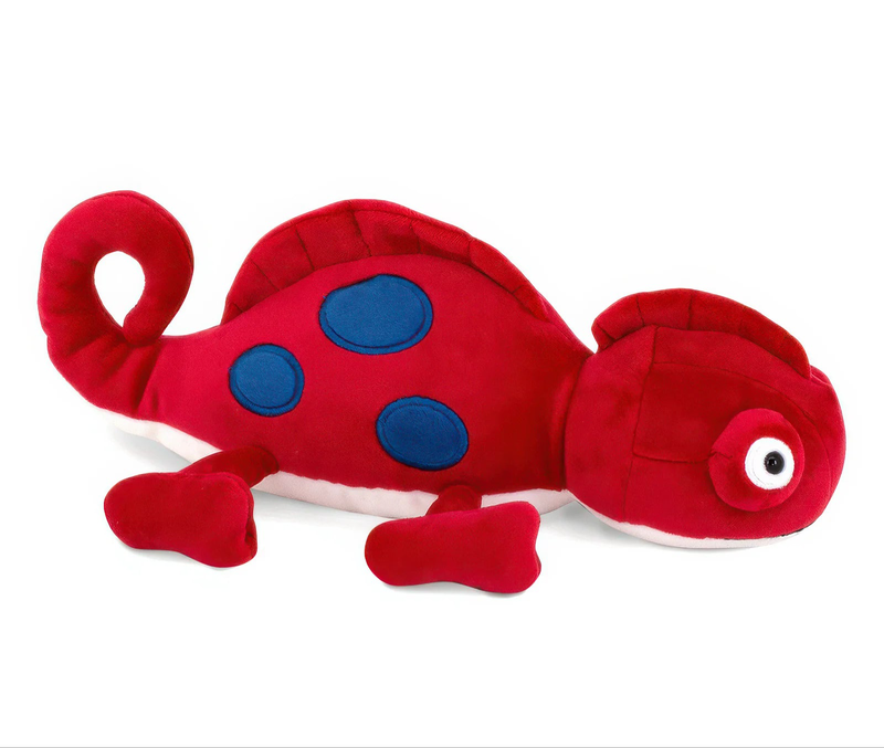 Red chameleon plush 30cm, , medium-null