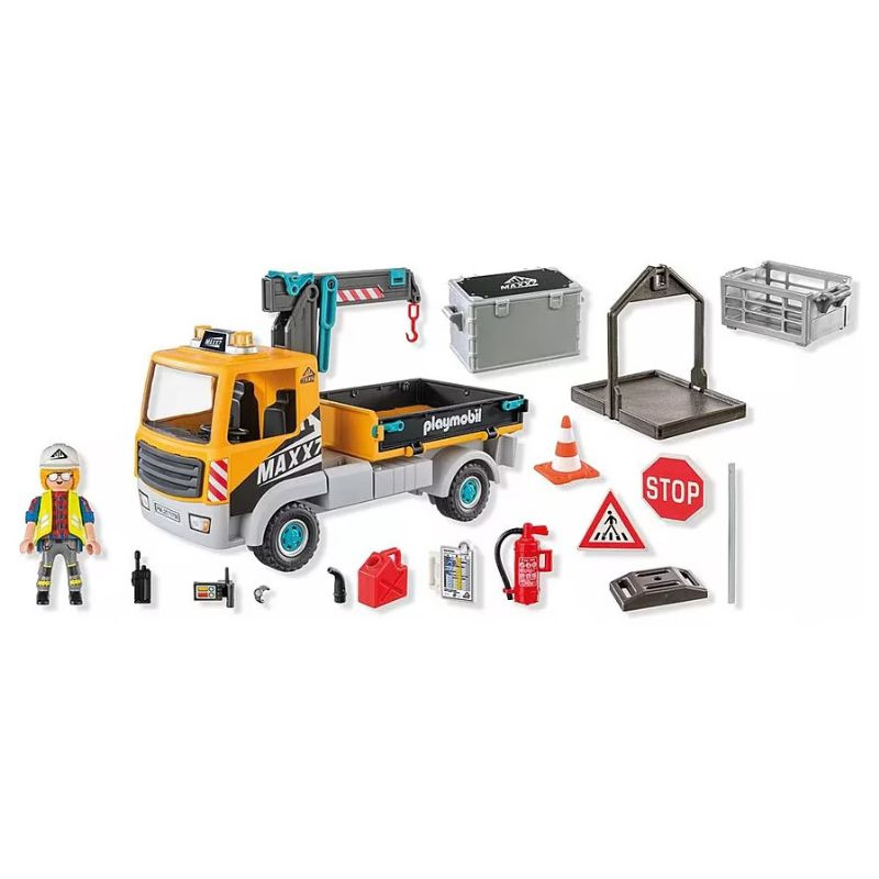 Playmobil 71750 action heroes - construction truck with crane, , medium-null