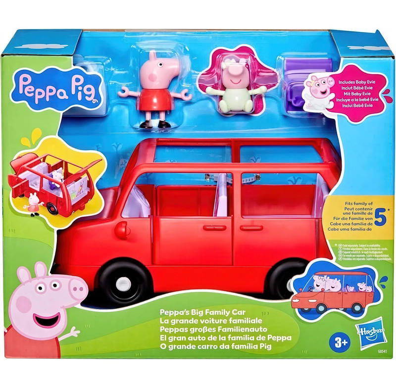 Peppa pig peppas large family car playset - red, , medium-null
