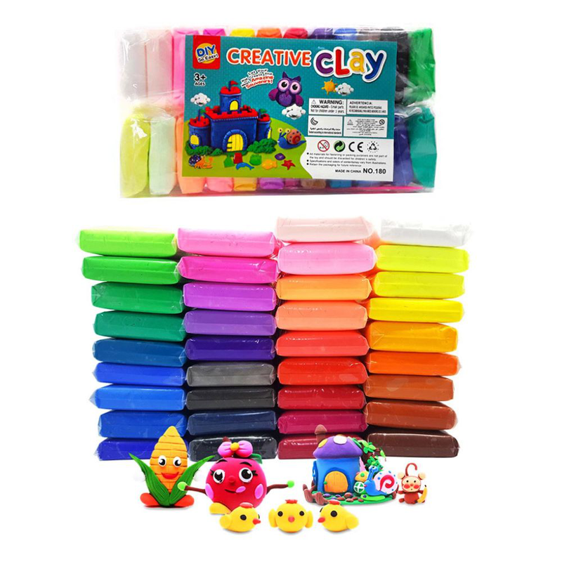 Creative clay diy δημιουργικός πηλός για παιδιά – σετ 48 τεμαχίων: η φαντασία στα χέρια των παιδιών, , medium-null