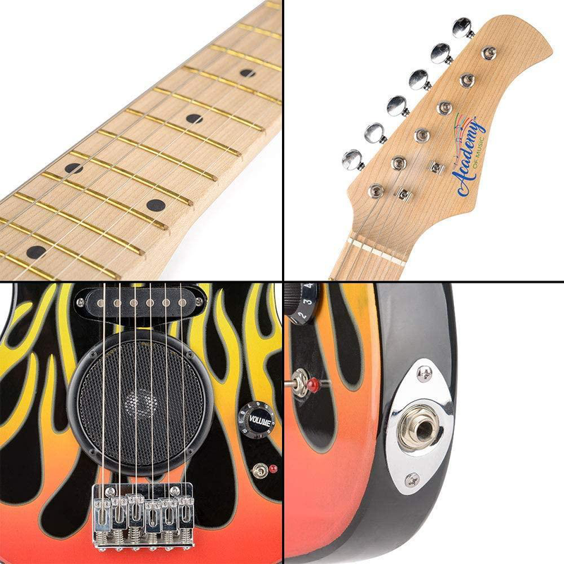 Academy of music electric guitar, flames, , medium-null