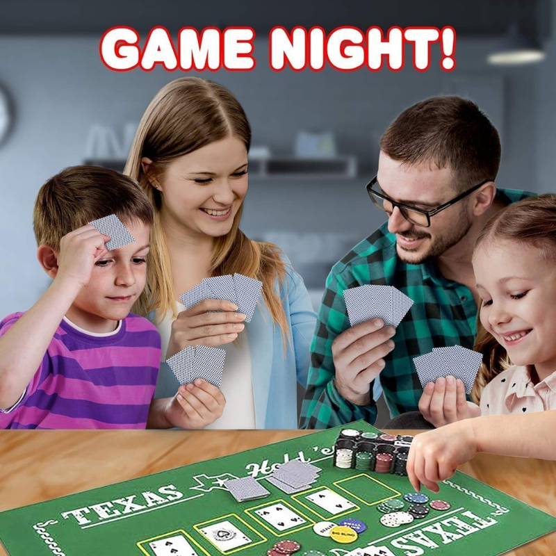 Σετ πόκερ σε μεταλλικό κουτί, 200 μάρκες casino, 2 τράπουλες και τσόχα, texas hold’em poker set, , medium-null