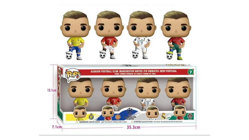 ⚽ cristiano ronaldo funko pop style figure set (4pcs), , medium-null