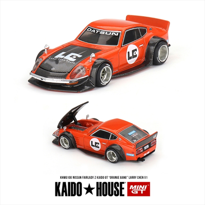 Mini gt 1/64 nissan fairlady z *kaido gt larry chen v1 orange bang*,orange/black