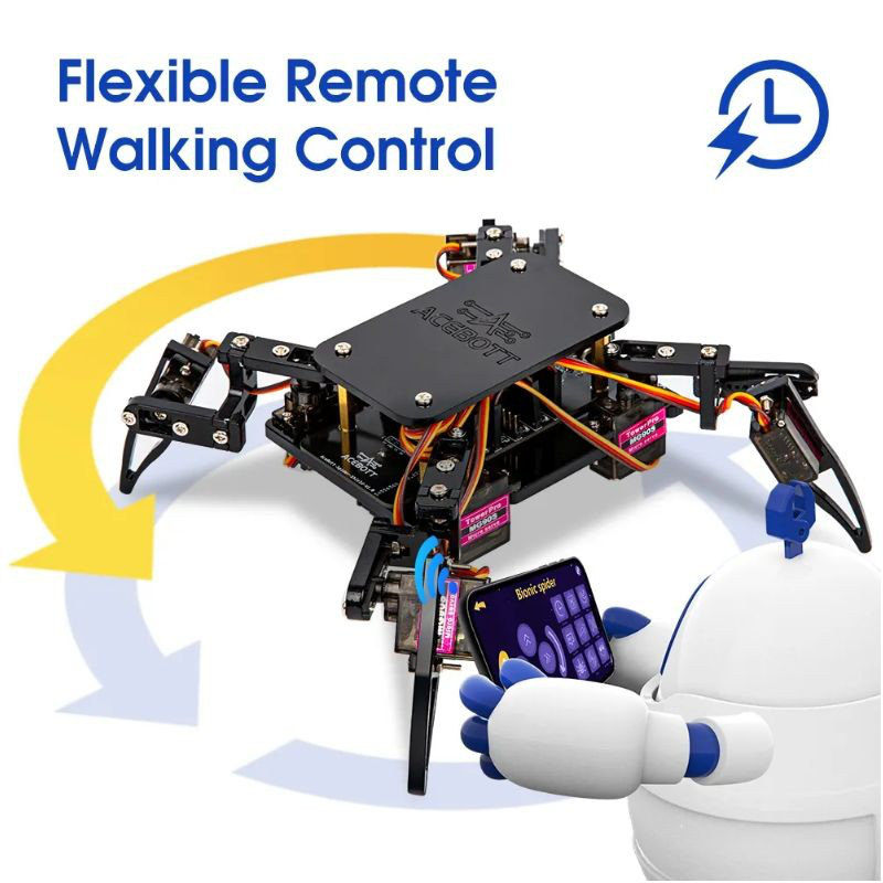 Quadruped bionic spider robot kit: (esp8266 & Wi-Fi) - acebott, , medium-null