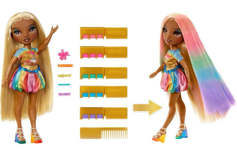 Rainbow high hair chalk & style fashion doll - meline, , medium image number null