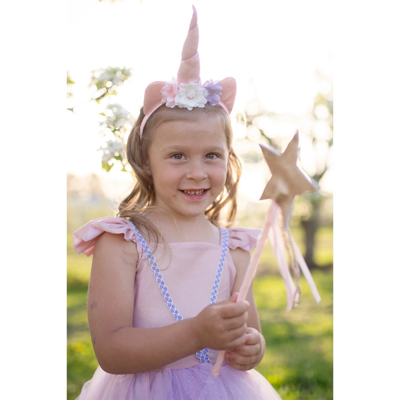 Great pretenders shimmer unicorn dress & headband, pink, size us 5-6, , medium-null