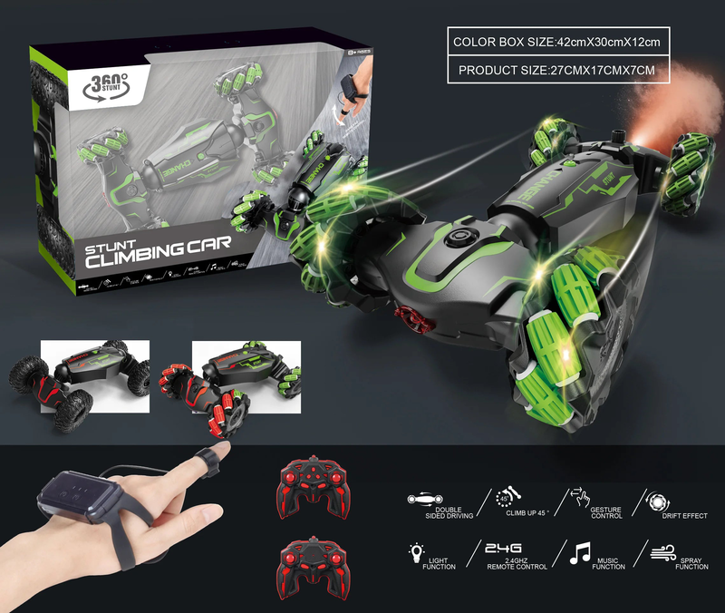 Rolling drifting rc stunt climbing car with lights - assortment, , medium-null