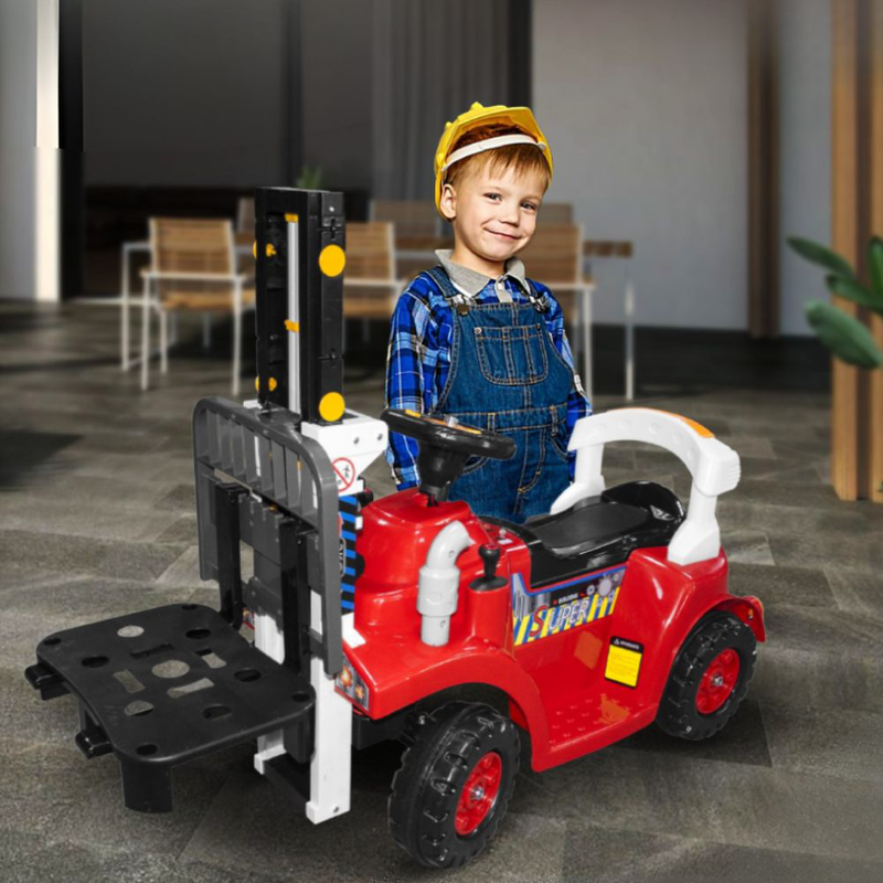 Ηλεκτρικό αυτοκινητάκι φόρκλιφτ για παιδιά 6v, με τιμόνι, μοχλό ταχύτητας και μουσική-null