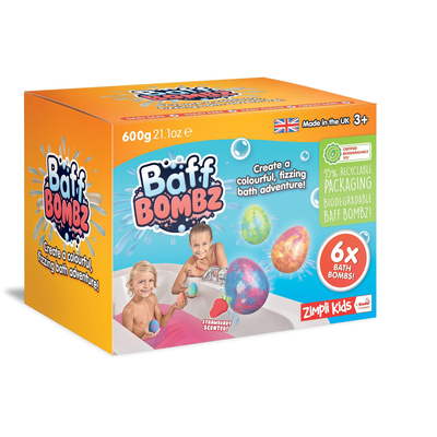 Zimpli kids fizzing baff bombz egg pack - 6 bath pack, , medium