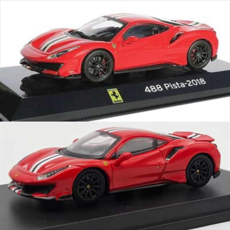 Magazine models 1/64 2018 ferrari 488 pista, red/white/black, , medium-null