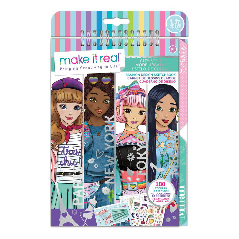 Make it real fashion design stickers & sketchbook: city style, , medium-null