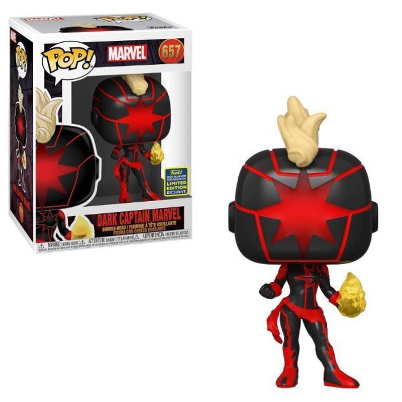 Funko pop! Marvel: comics - dark captain marvel #657 sdcc 2020 limited edition, , medium image number null