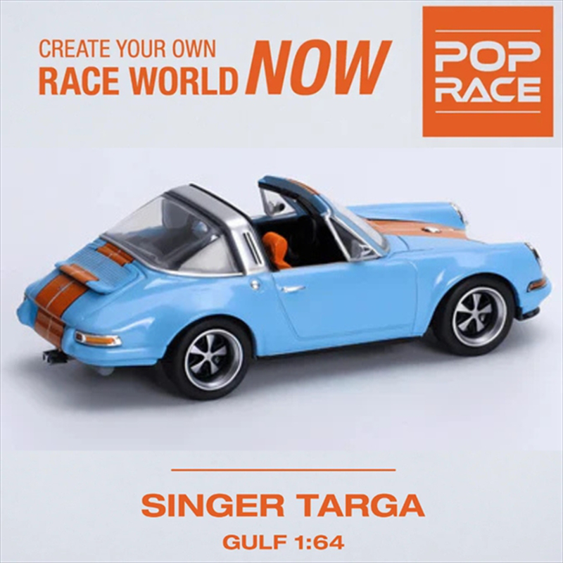 Pop race 1/64 porsche singer targa *gulf*, blue/orange, , medium-null