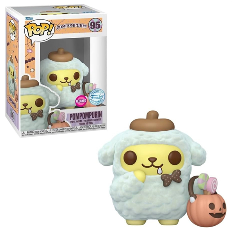 Funko pop! Sanrio: hello kitty - pompompurin with busket flocked special edition #95 vinyl figure, , medium-null