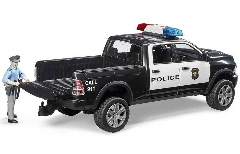 Bruder ram 2500 police pick-up truck with police officer, , medium-null