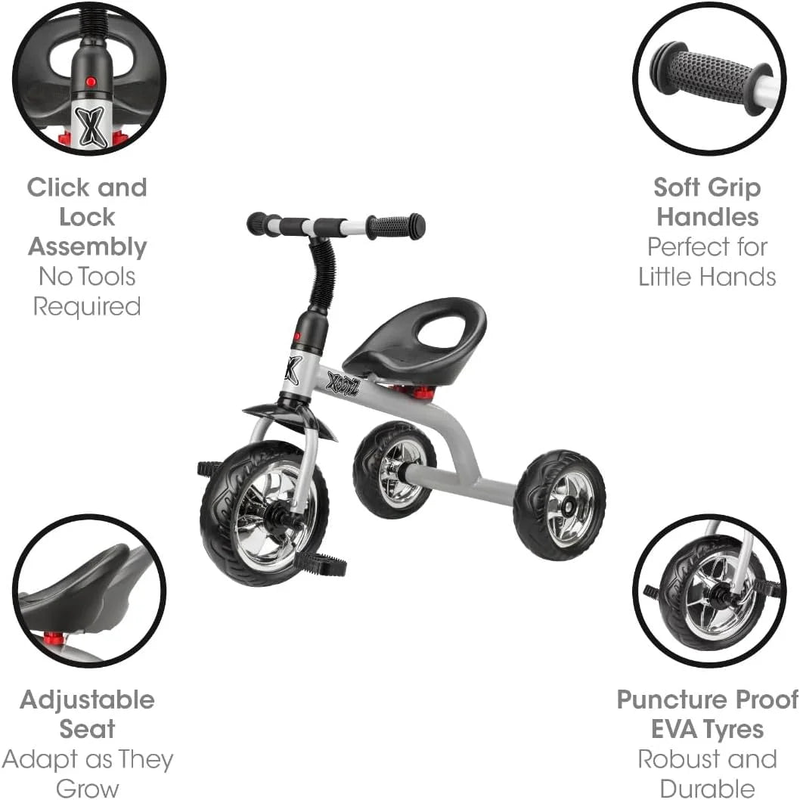 Xootz trike beginner tricycle - silver, , medium image number null