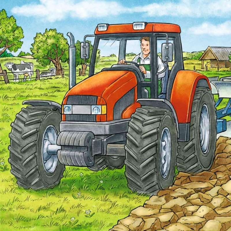 Product image: Ravensburger παζλ 3×49 τεμαχίων με αγροτικά οχήματα, ιδανικό για εκπαιδευτικό παιχνίδι & δημιουργική απασχόληση-null