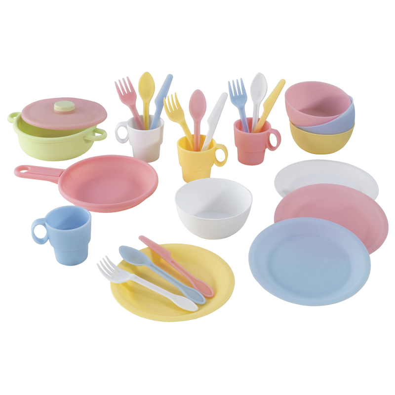 Kidkraft 27pcs coockware set - pastel 63027, , medium-null