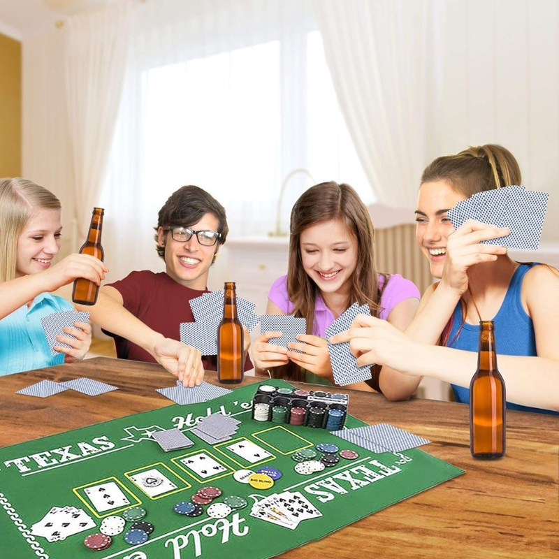 Product image: Σετ πόκερ σε μεταλλικό κουτί, 200 μάρκες casino, 2 τράπουλες και τσόχα, texas hold’em poker set, , medium-null