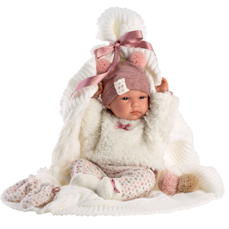 Llorens bimba with blanket con toquilla doll 35cm 63576, , medium-null