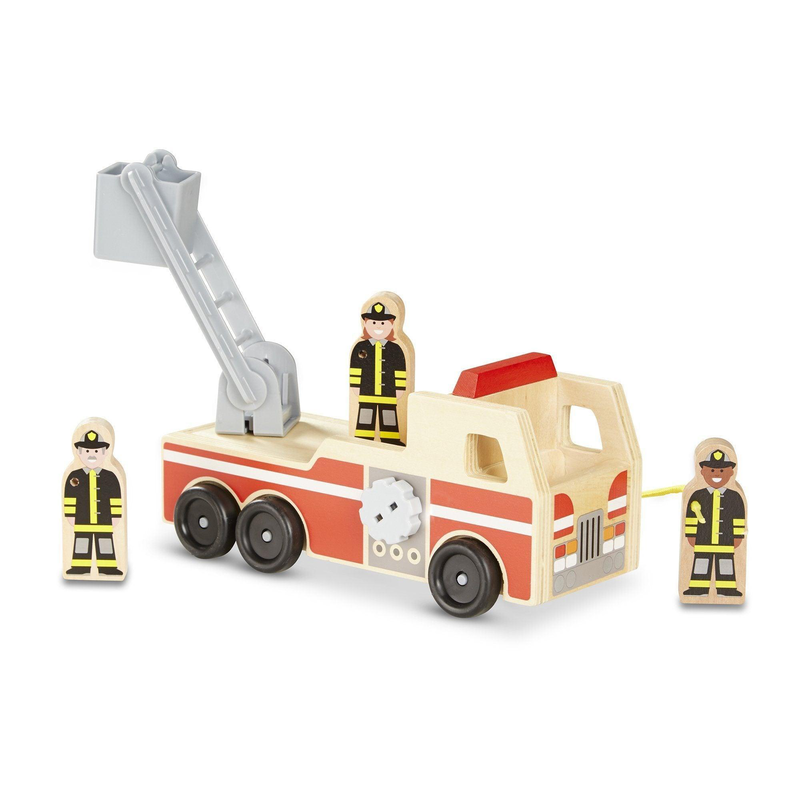 Melissa & doug 19391 classic wooden fire truck play set, , medium image number null