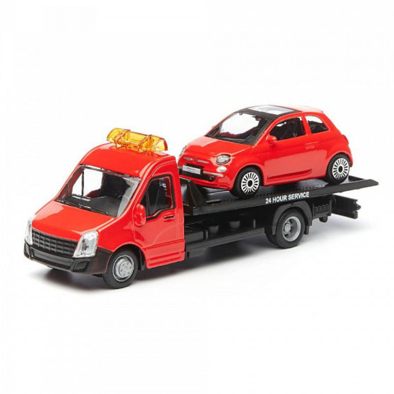 Bburago 1:43 streetfire - flatbed with mini cooper s - orange, , medium-null