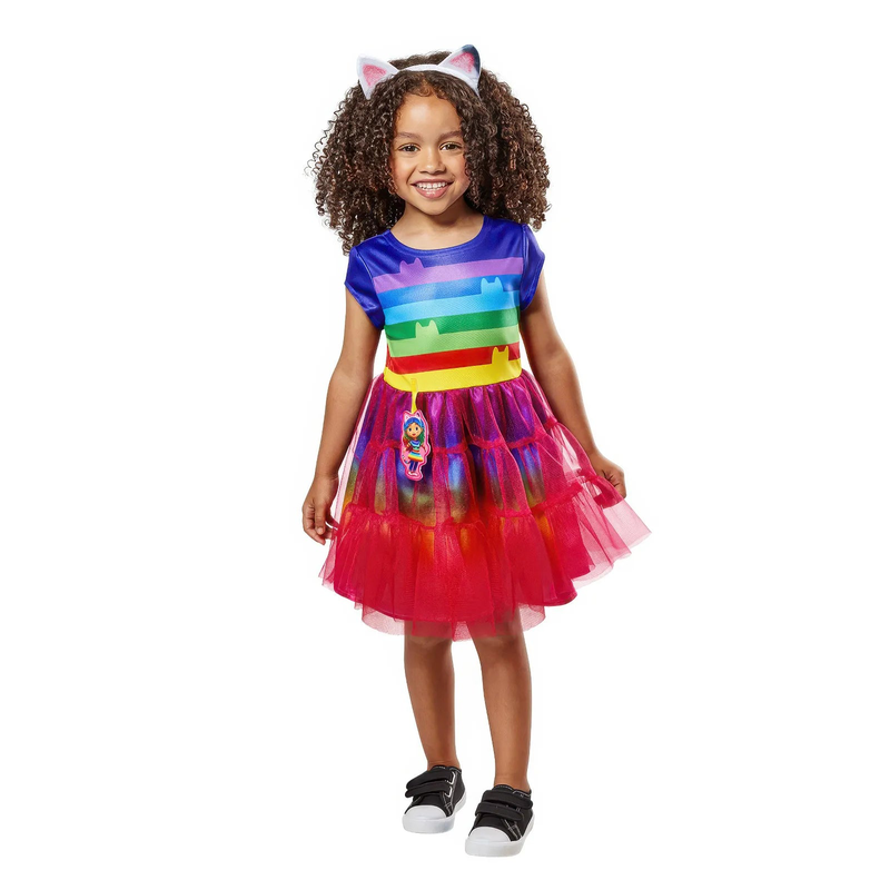 Gabby's dollhouse rainbow dress - size xxs, , medium-null
