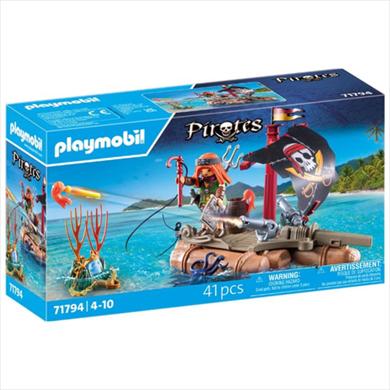 Playmobil 71794 pirates - pirate raft with treasure, , medium-null