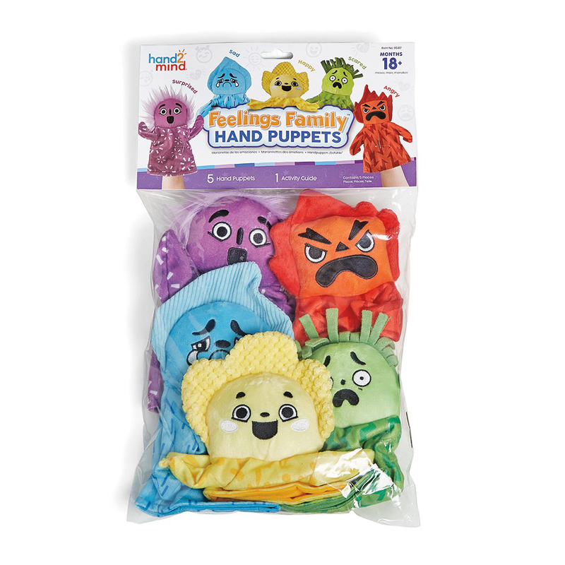Hand puppets - feelings - set of 5, , medium-null