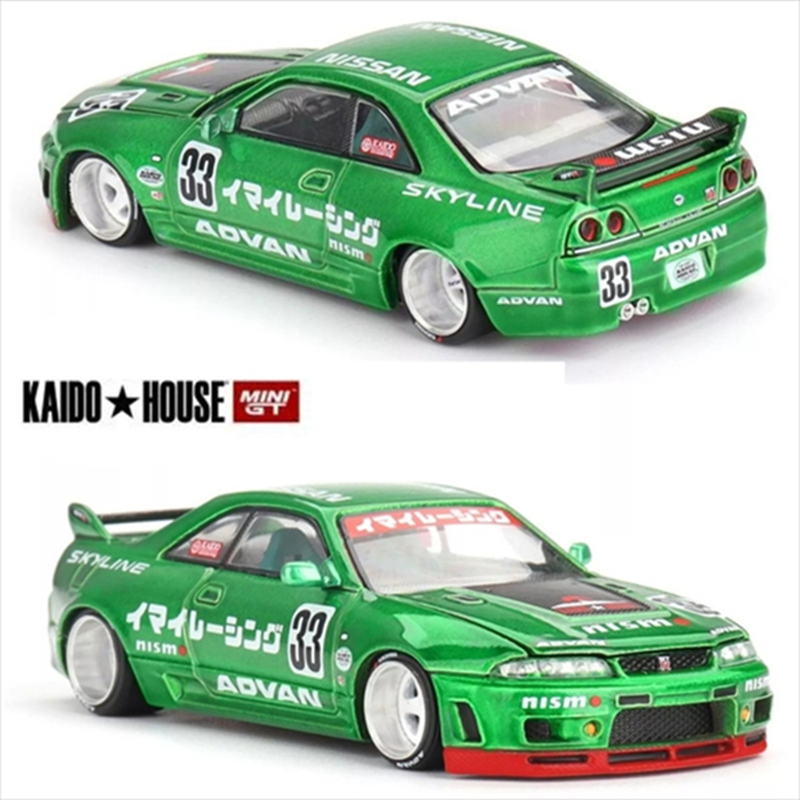 Product image: Mini gt 1/64 1995 nissan skyline gt-r r33 imai racing v1, green, , medium-null