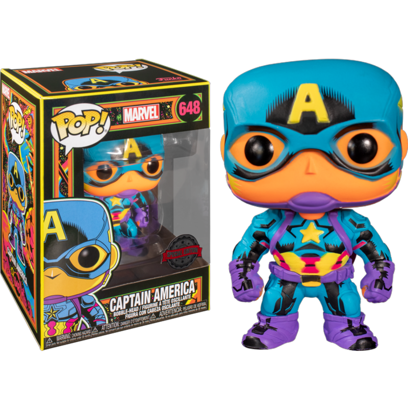 Product image: Funko pop! Marvel: black light – captain america (special edition), , medium-null
