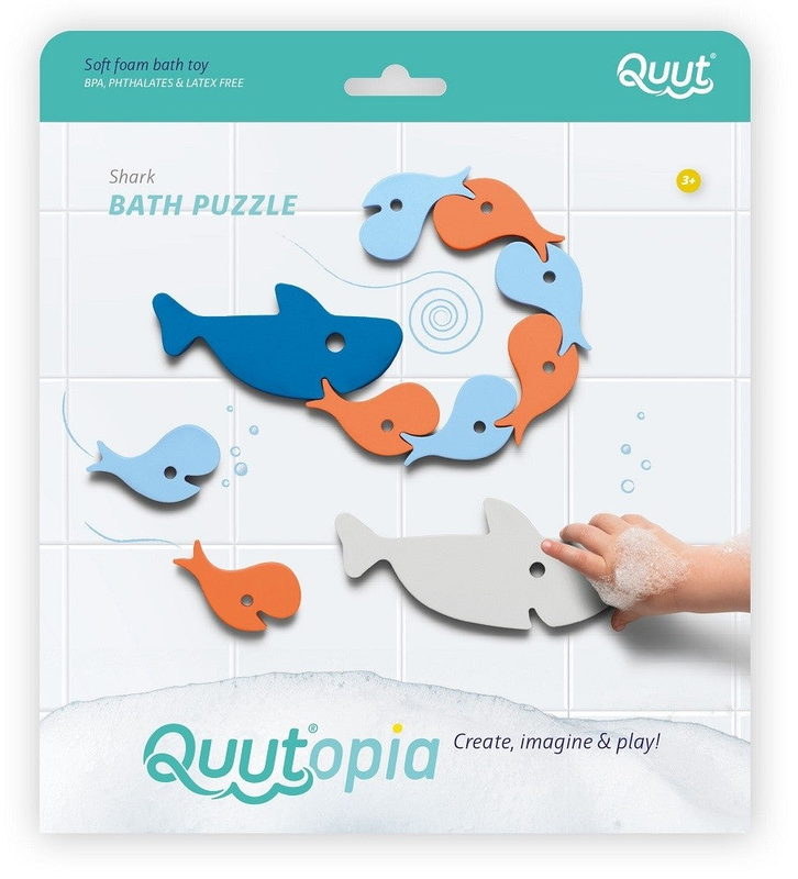 Quutopia bath toy - sharks puzzle, , medium-null