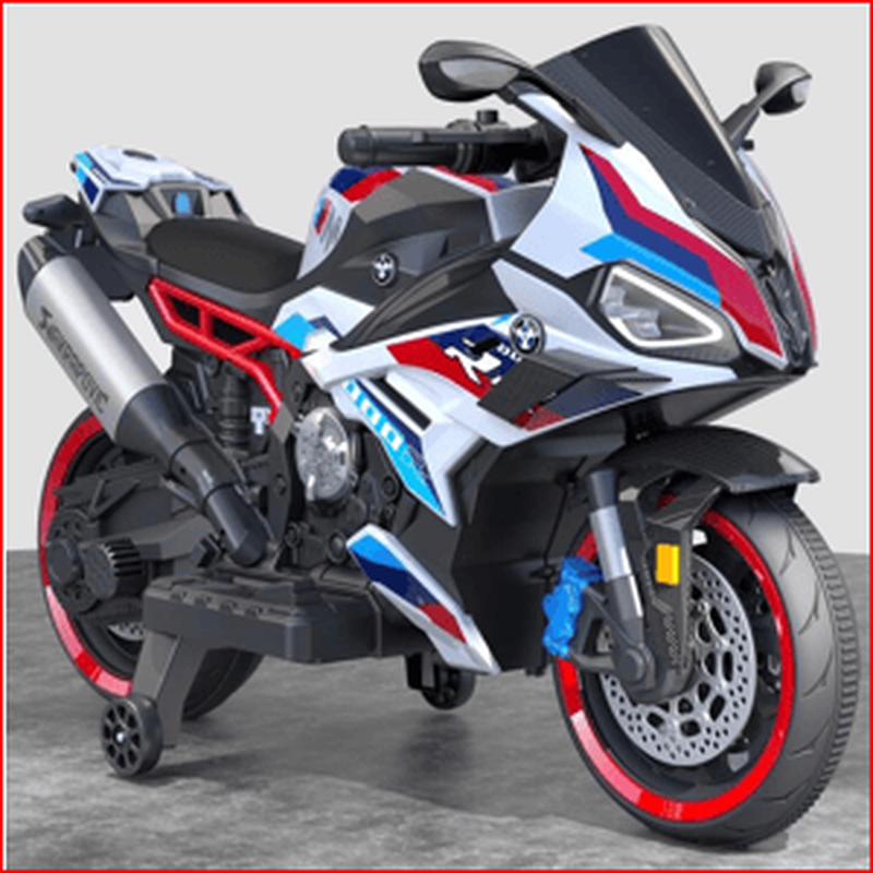 V8 ride on motorcycle black white 12v4.5ah*1 390#*2 eva wheels leather seat, , medium-null