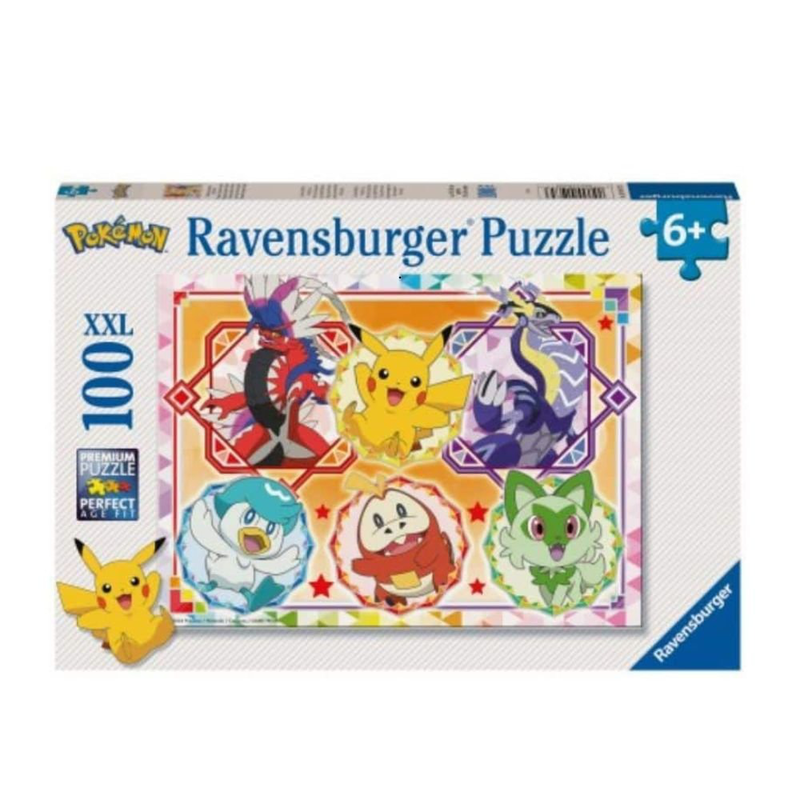 Product image: Ravensburger pokémon scarlet & violet xxl 100-piece puzzle – featuring pikachu, koraidon & miraidon, ages 6+, , medium-null