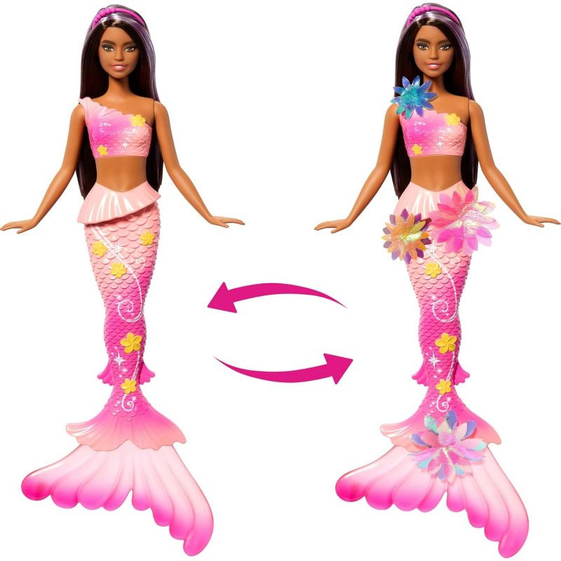 Barbie flower magic mermaid doll - brown hair jdm73, , medium-null
