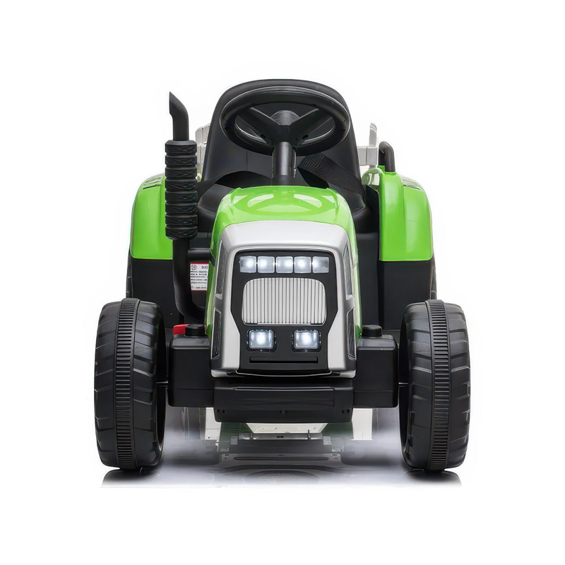 Big farm 12v electric ride-on tractor with trailer, , medium-null