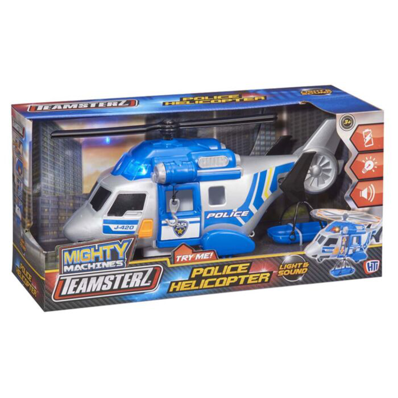 As teamsterz mighty machines light & sound police helicopter 17123 3y+, , medium-null
