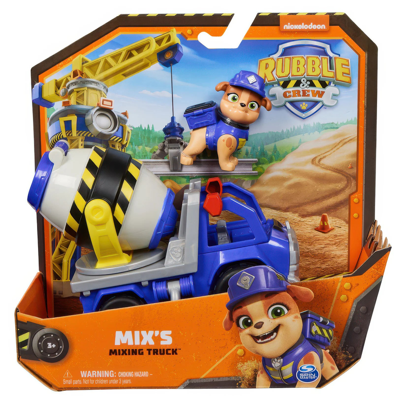Paw patrol rubble & crew mix’s cement mixer vehicle, , medium image number null