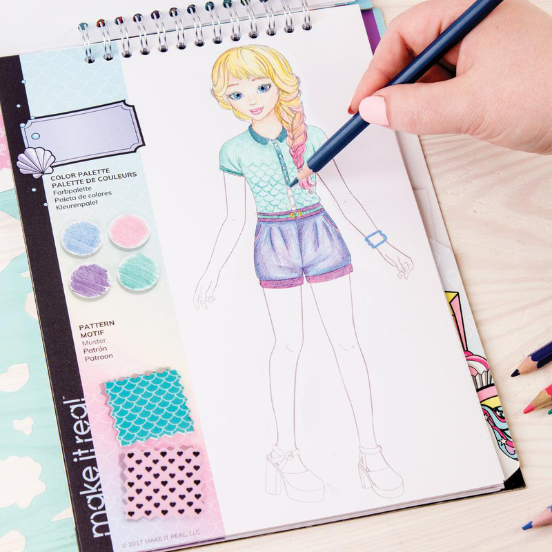 Make it real fashion design stickers & sketchbook: pastel pop!, , medium-null