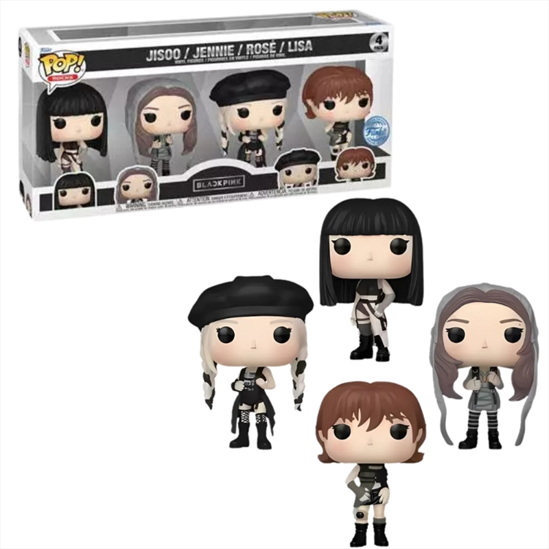 Product image: Funko pop! 4-pack rocks: blackpink - jisoo / jennie / rose / lisa special edition vinyl figures, , medium-null