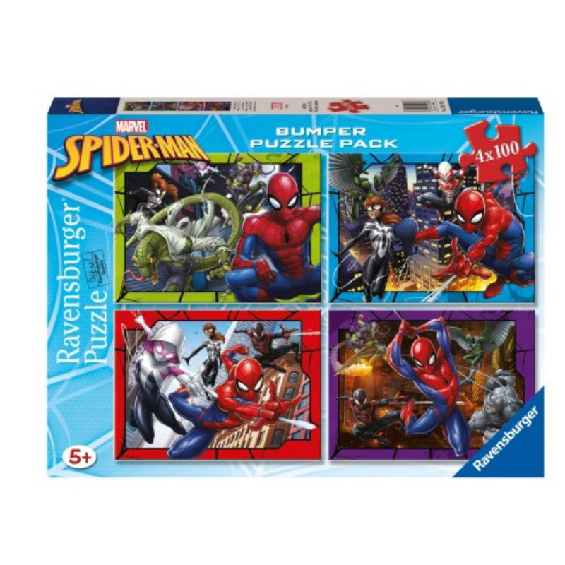 Ravensburger puzzle 4x100 pcs - spiderman 12001076, , medium-null