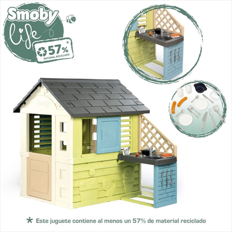 Smoby life pretty playhouse + kitchen 7600810738, , medium-null