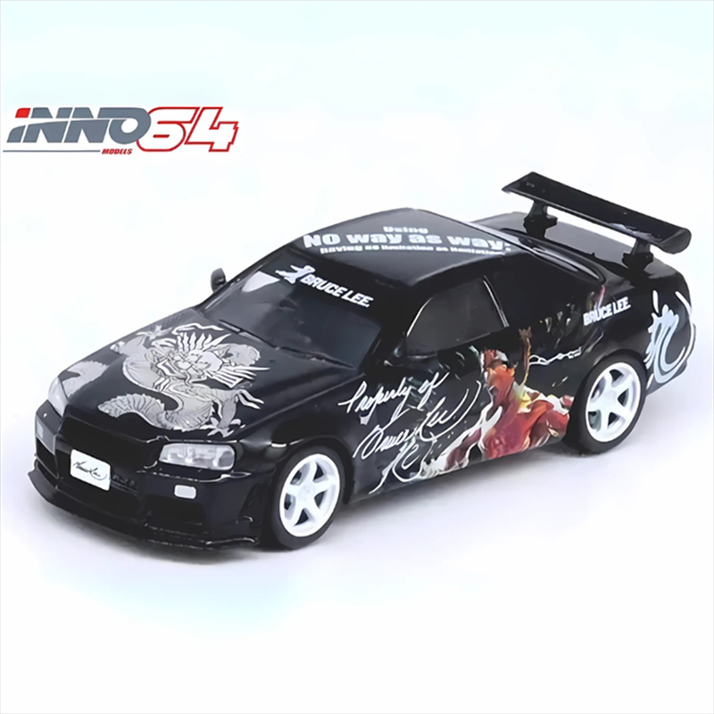 Inno models 1/64 nissan skyline gts-r r34 *bruce lee 50th anniversary*, black, , medium-null