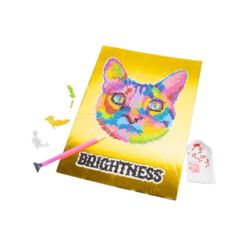 Nice diamantiny level up pop γάτα μωσαϊκό με 3d πολύχρωμους κρυστάλλους σε καθρεφτέ φόντο 96005, 8+ ετών, , medium-null